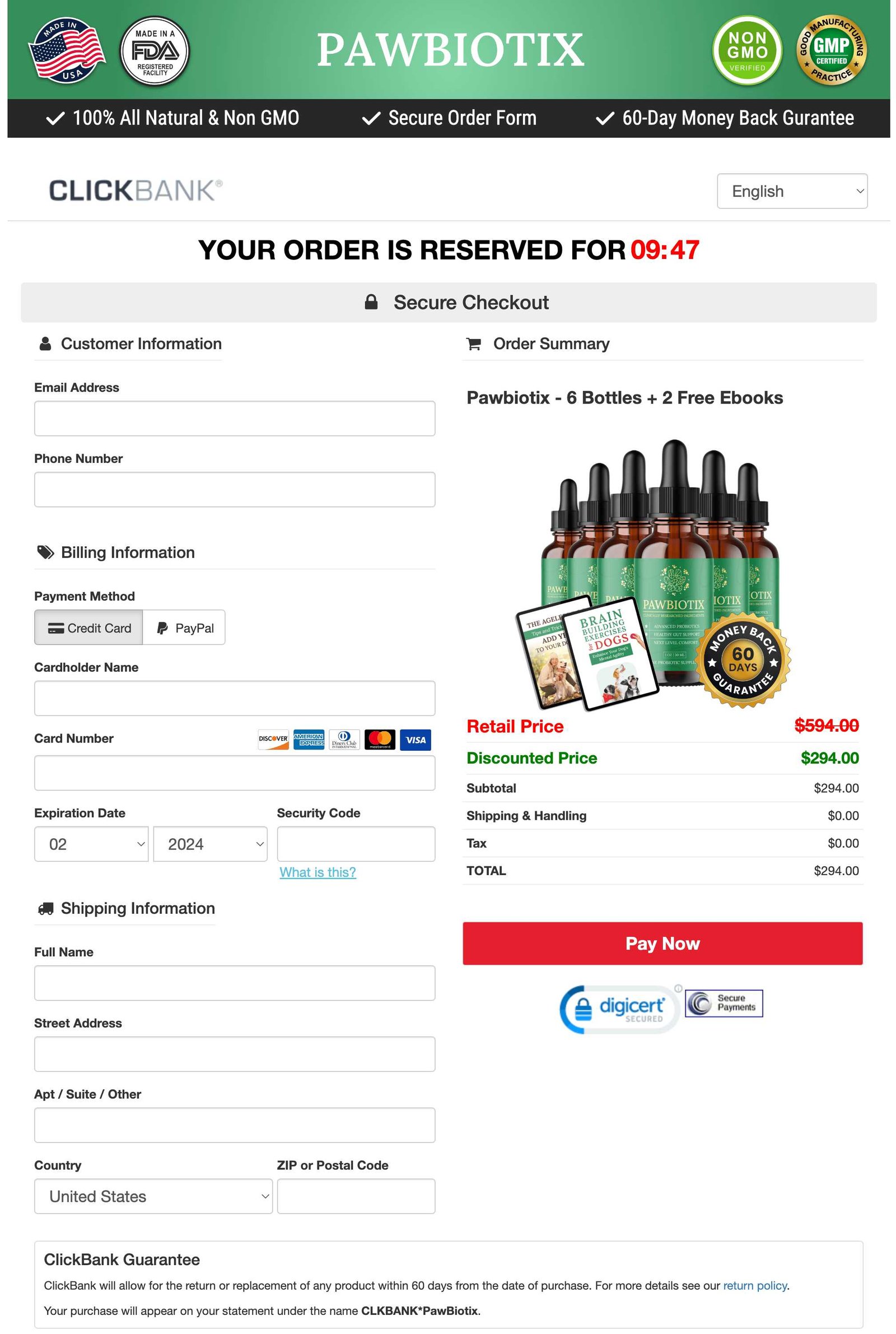 Pawbiotix - Order Page